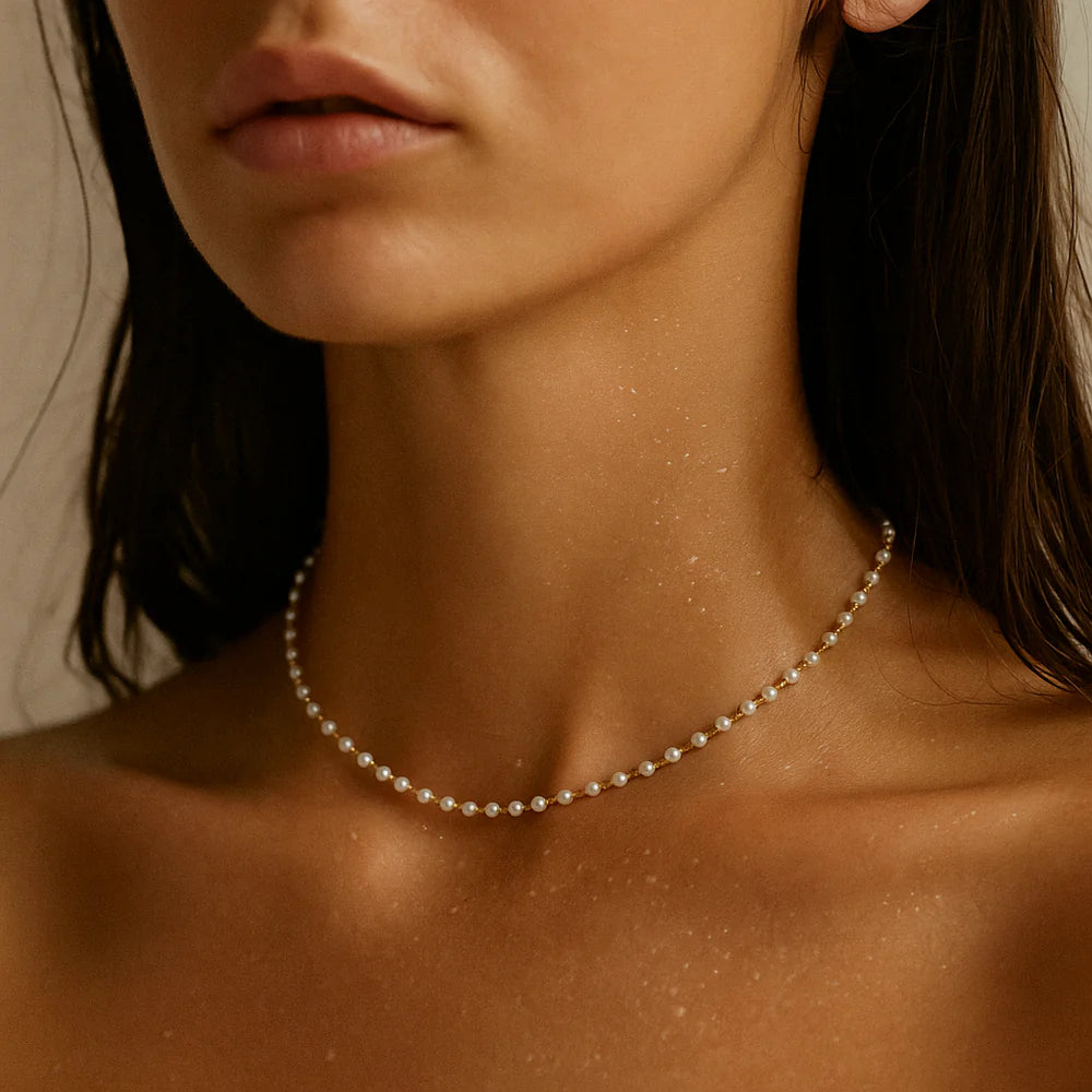 Ellie Vail Sheena Dainty Pearl Necklace