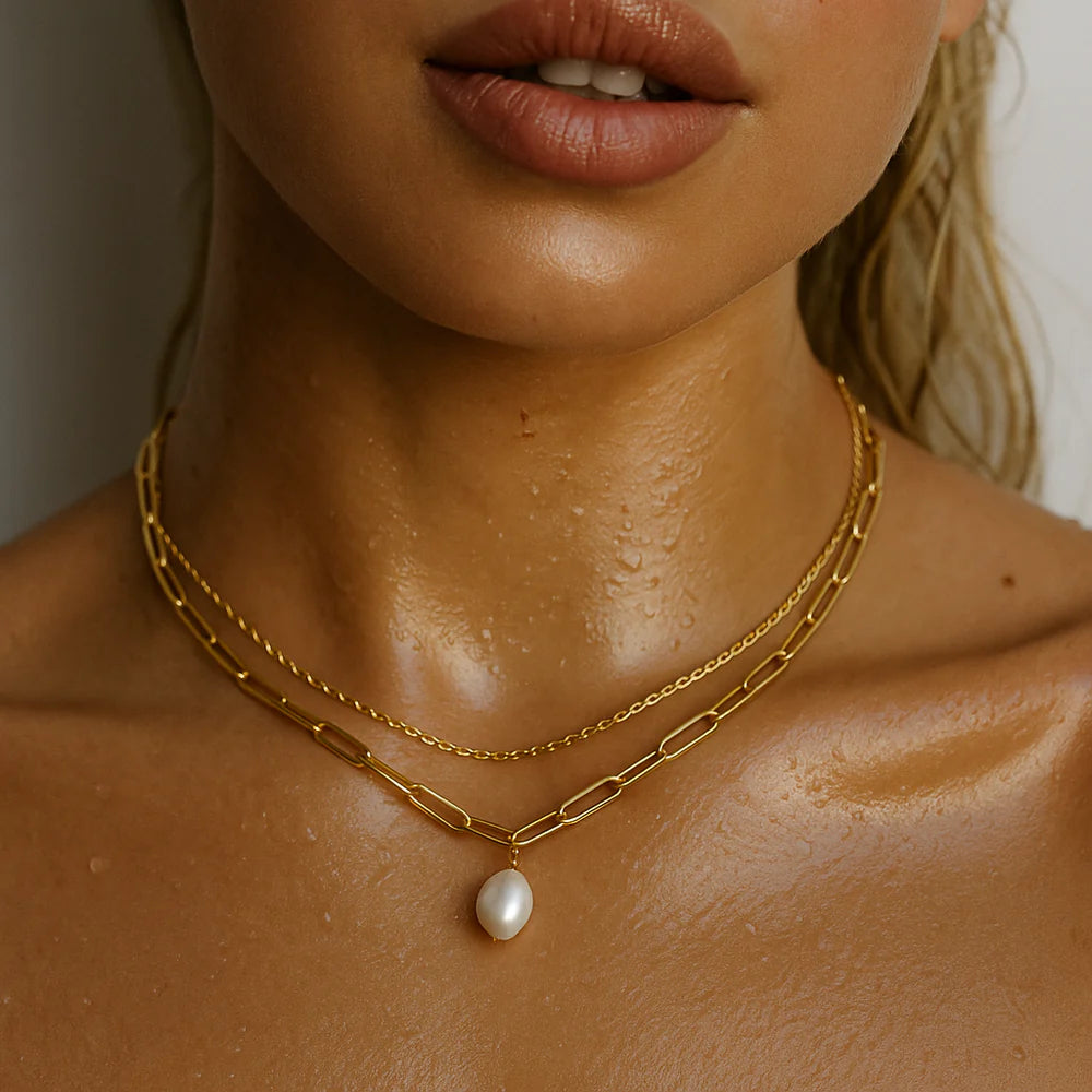 Ellie Vail Renee Double Chain Pearl Choker