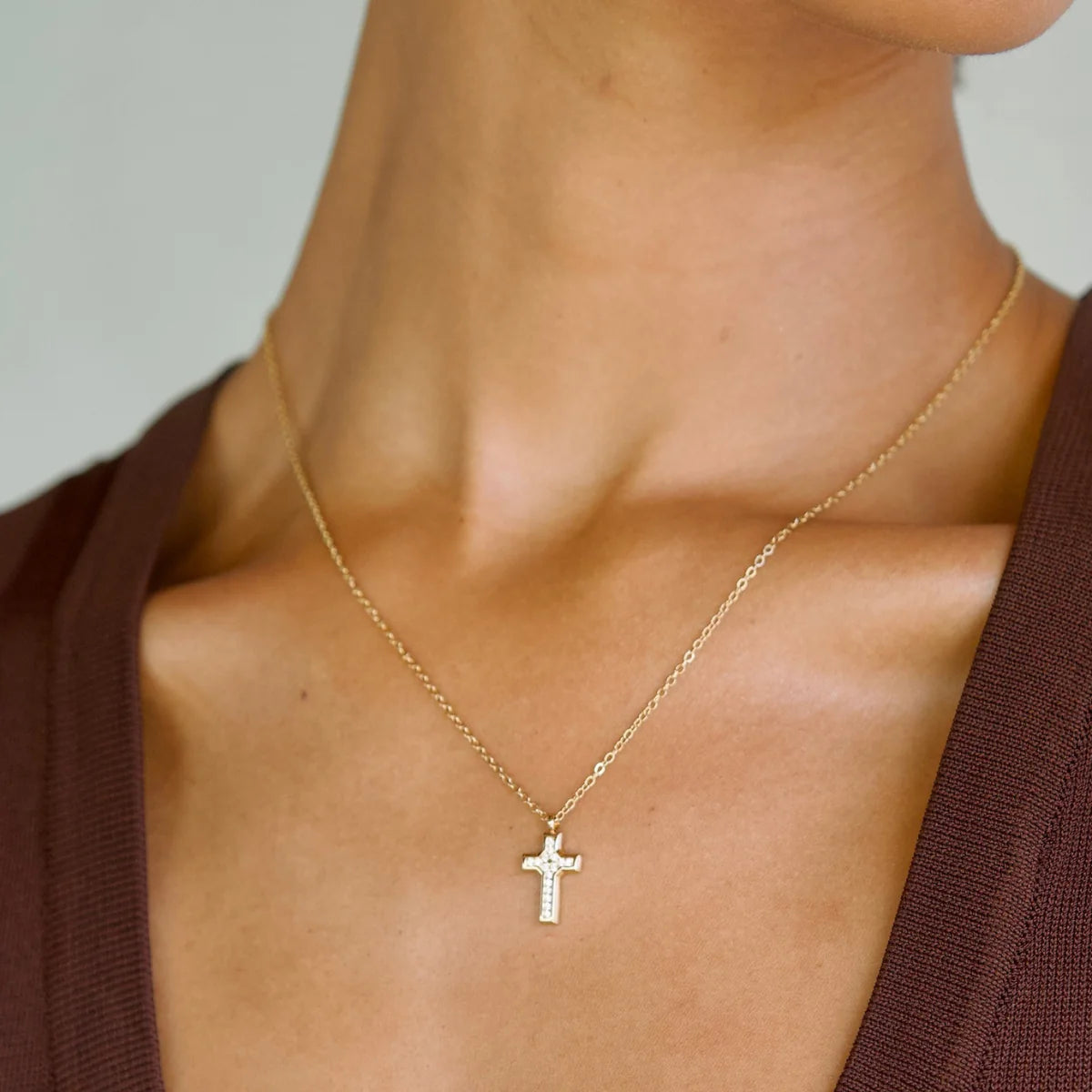 Ellie Vail Wyatt Mini Cross Pendant Necklace