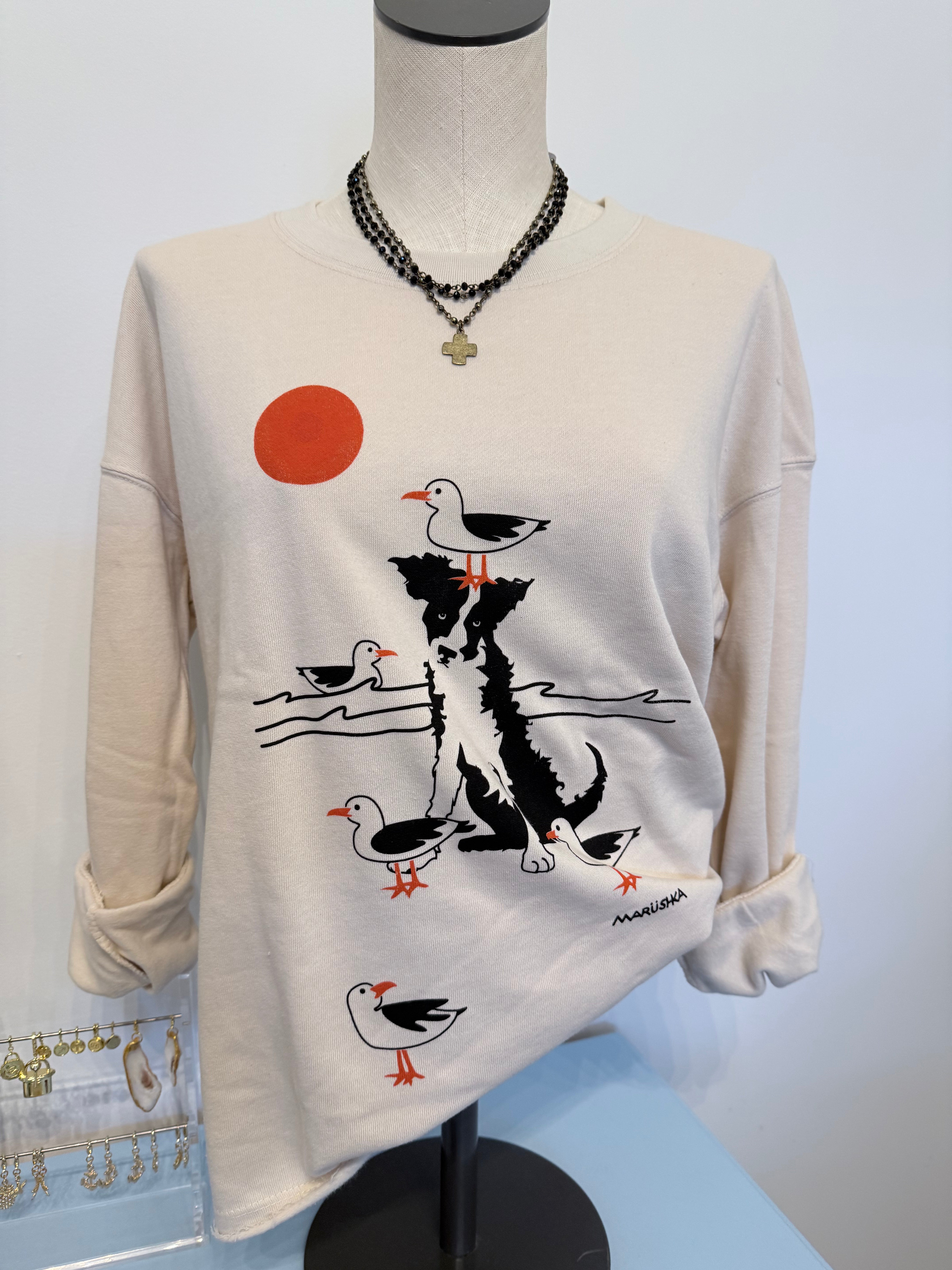 Marushka - Scruffy and the Seagulls Crew Sweatshirt