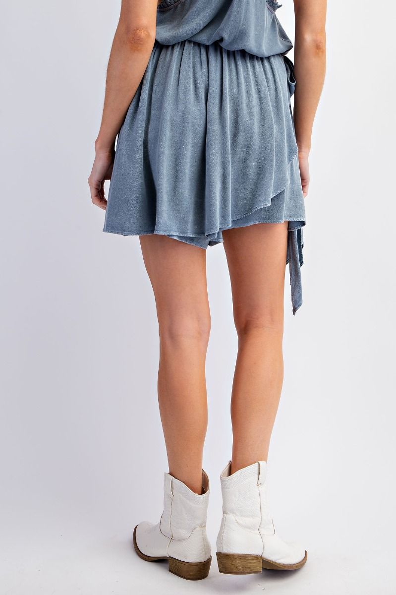 Easel Mineral Washed Rayon Skort