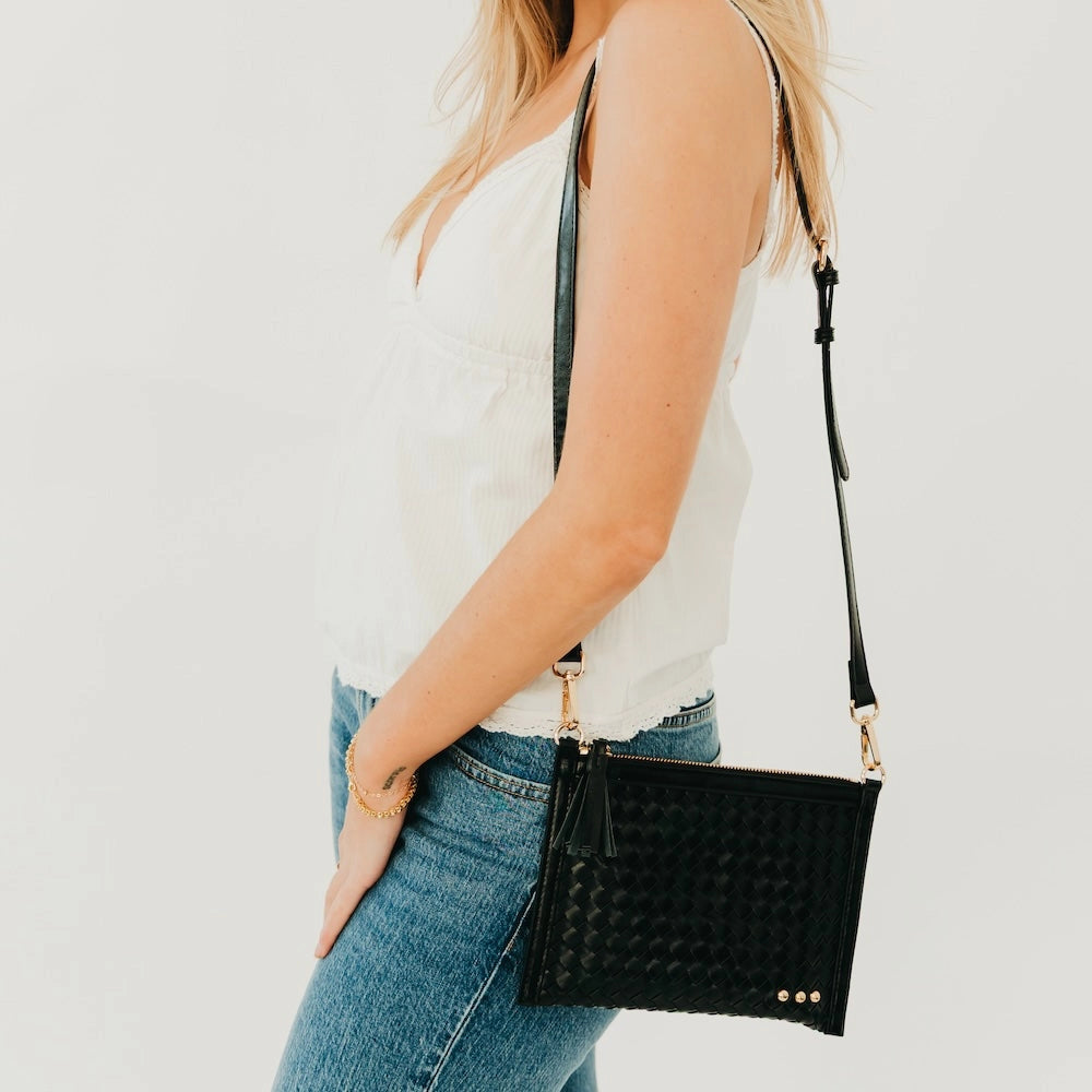 Pretty Simple Veda Woven Crossbody or Clutch Bag