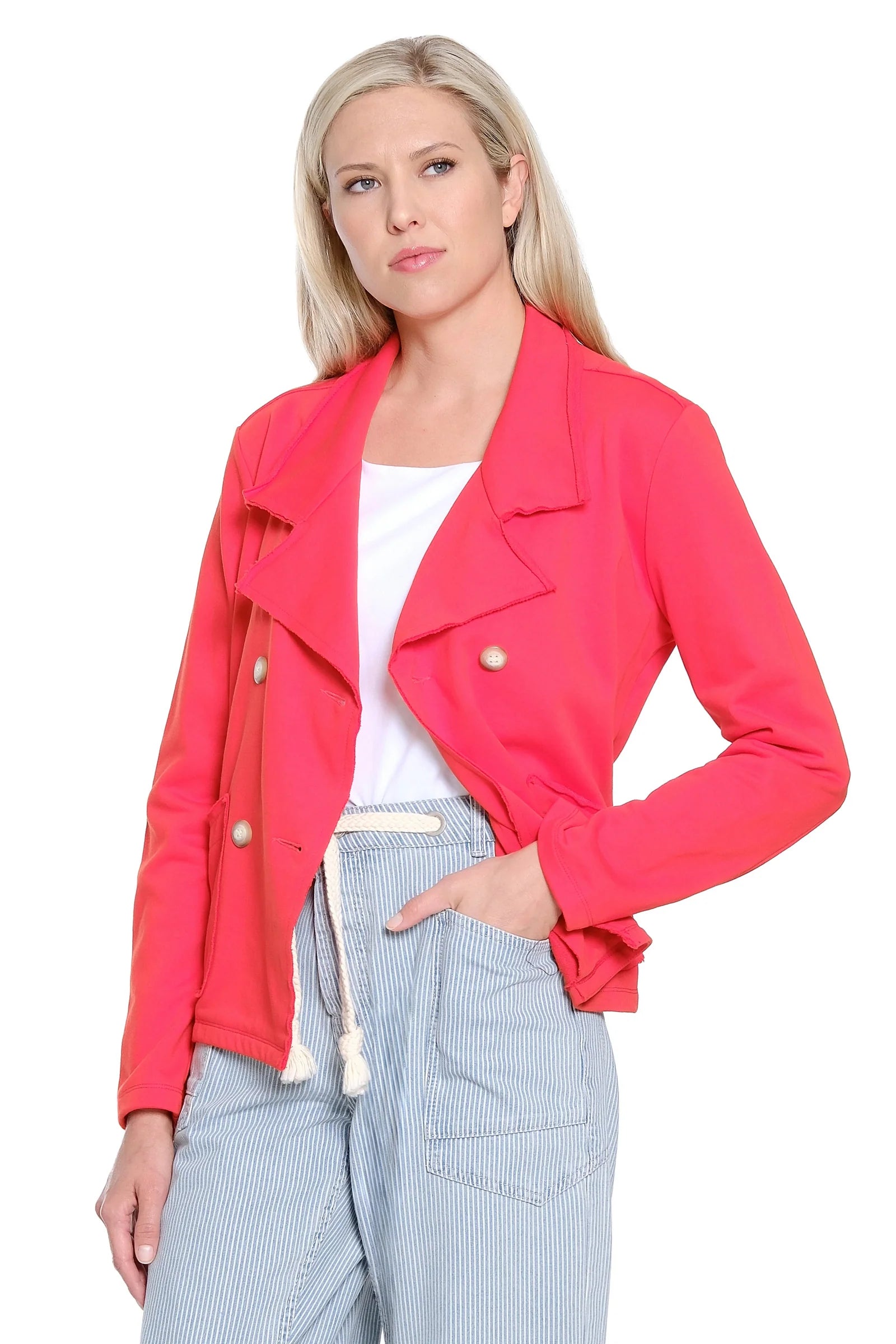 Tru Luxe French Terry Sailor Blazer