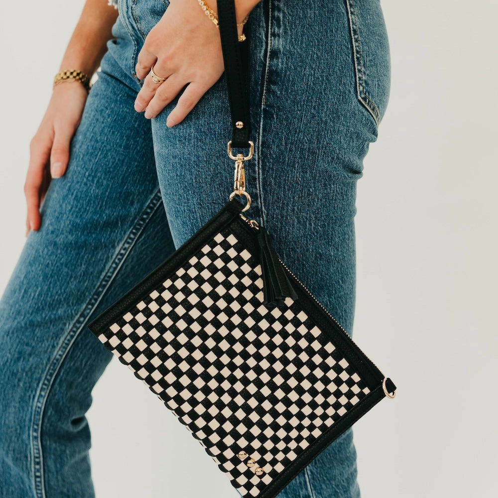 Pretty Simple Veda Woven Crossbody or Clutch Bag