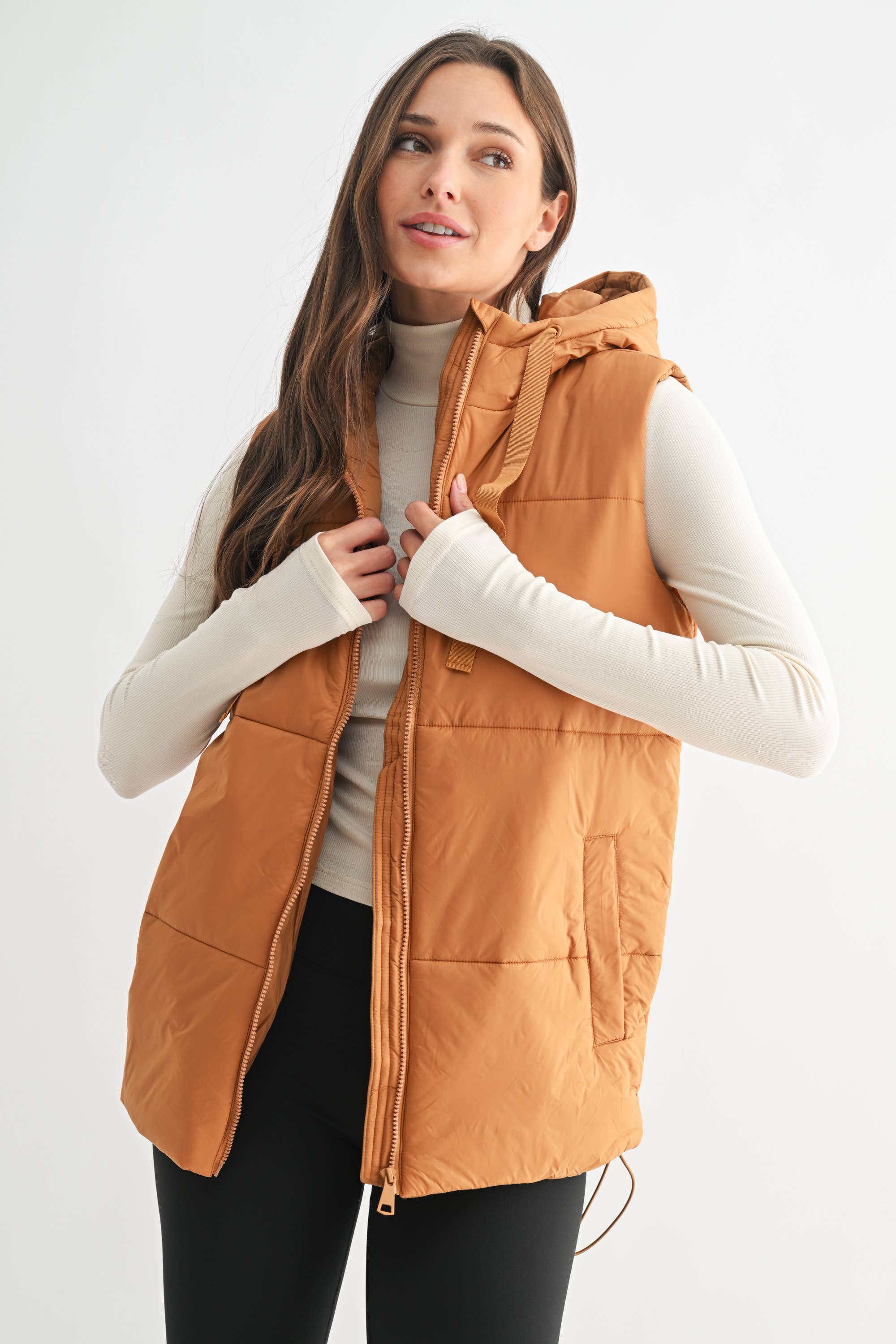 Mono B Longline Quilted Vest