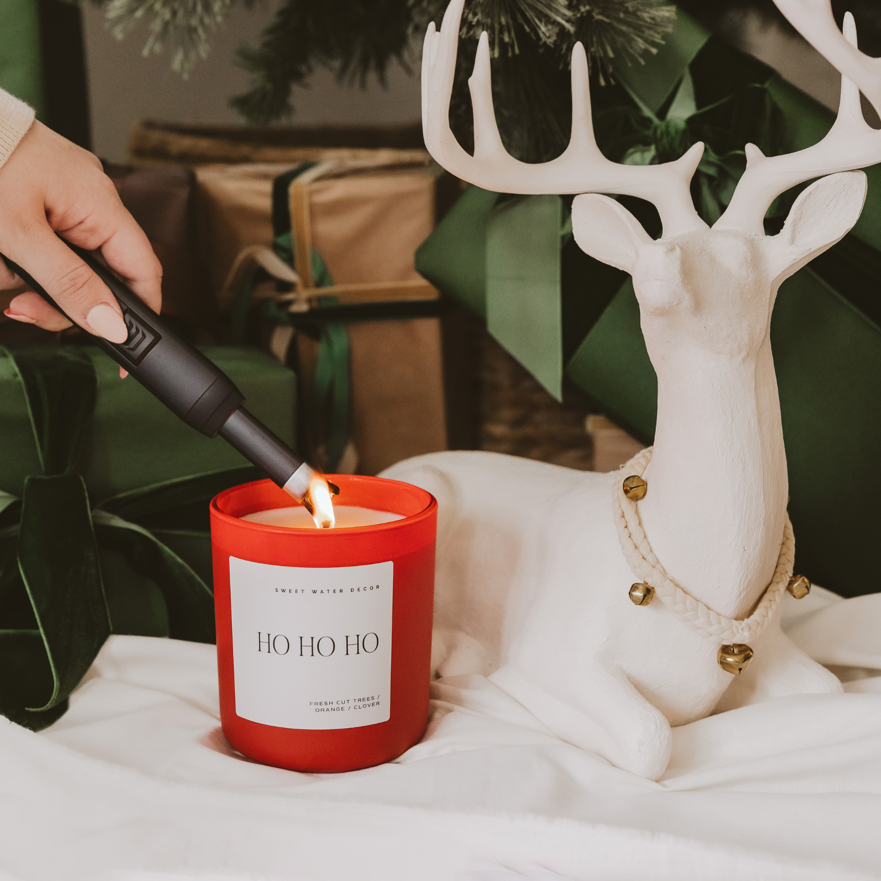 Sweet Water Decor - Ho Ho Ho 15 oz Soy Candle in Red Vessel