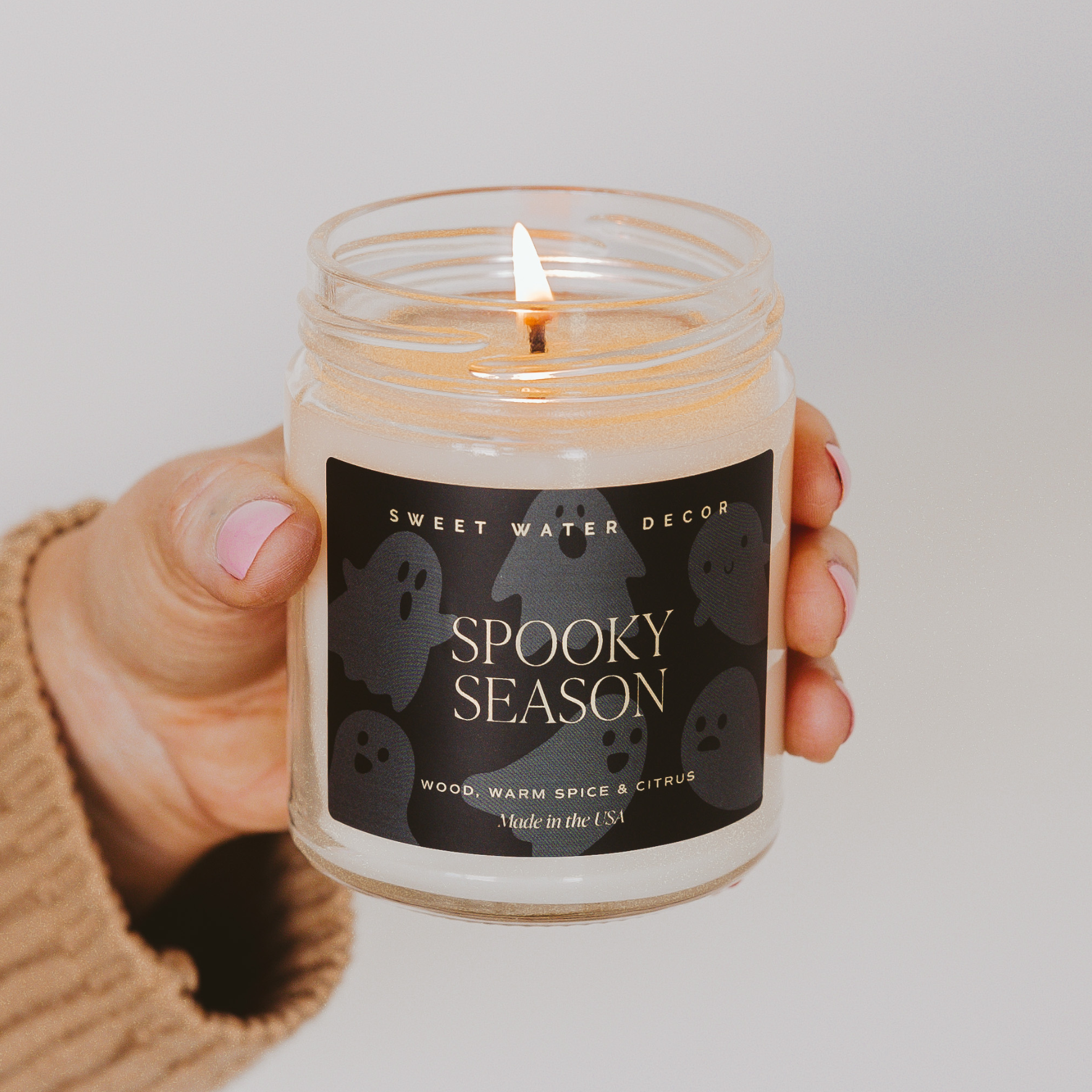 Sweet Water Decor Spooky Season 9 oz Soy Candle in glass jar with lid