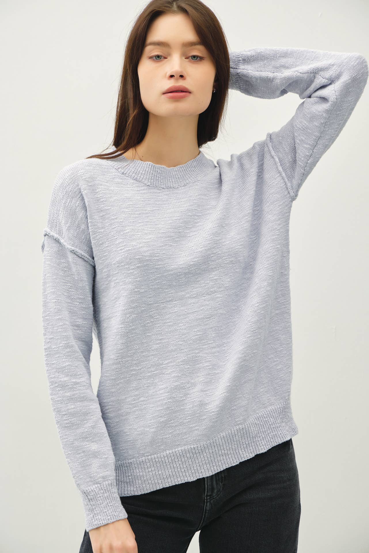 Be Cool Relaxed Slub Knit Cotton Sweater