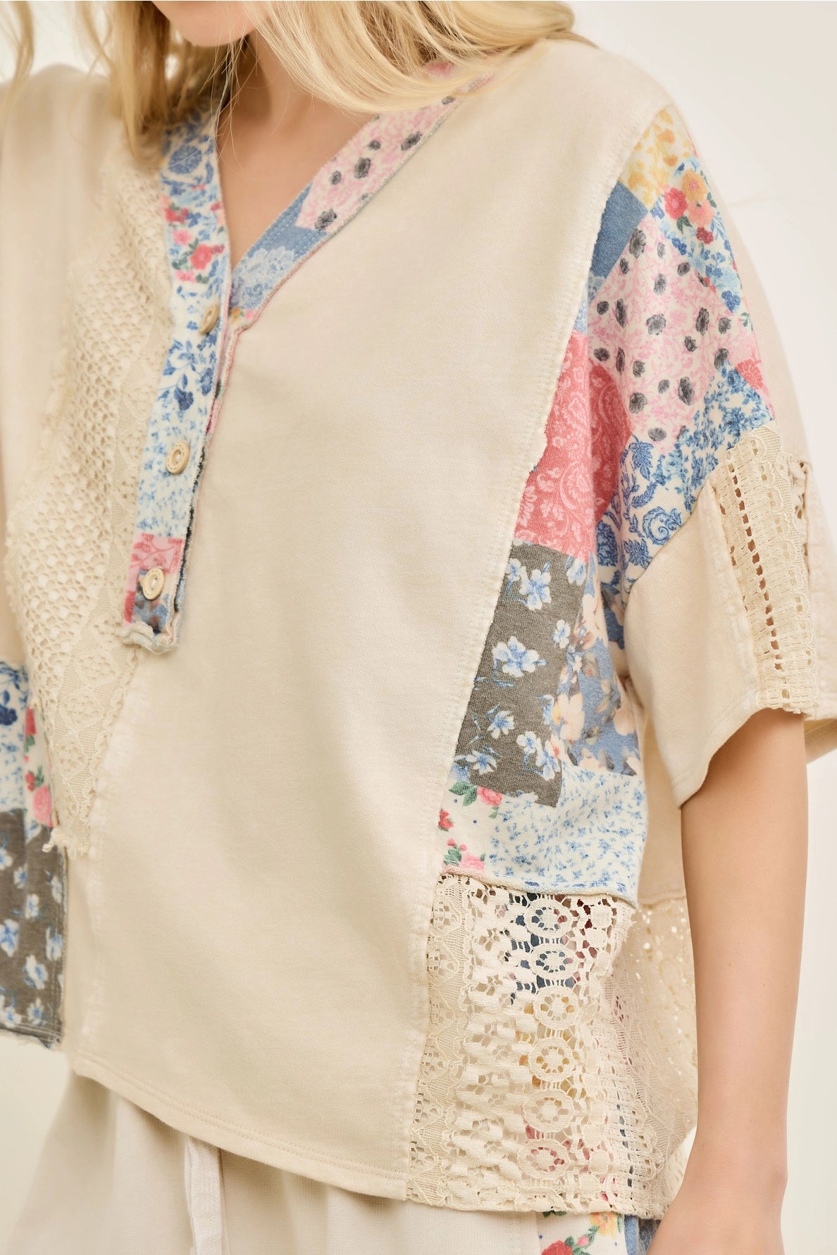 J.Her Bandana Henley Lounge Top