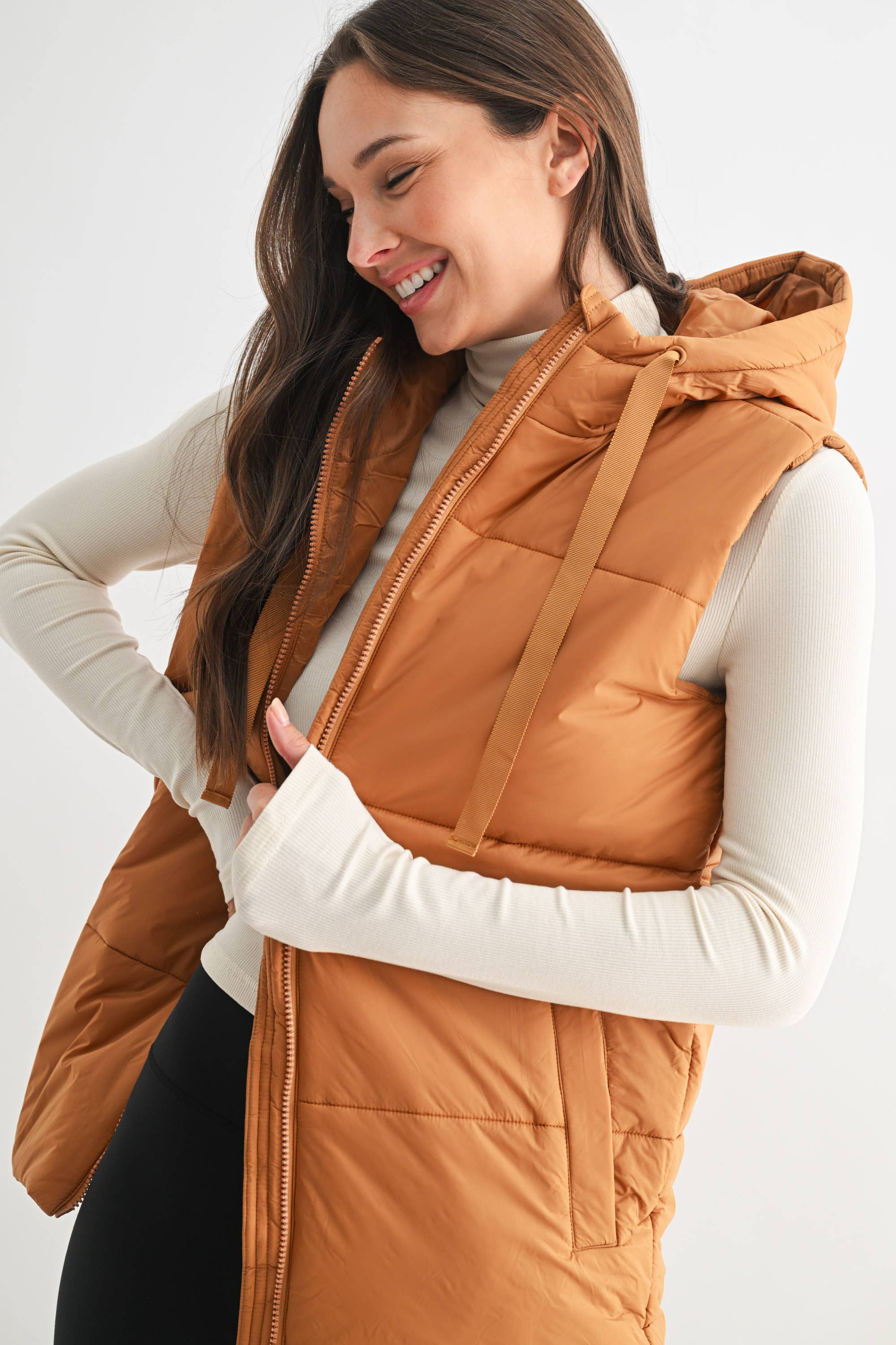 Mono B Longline Quilted Vest
