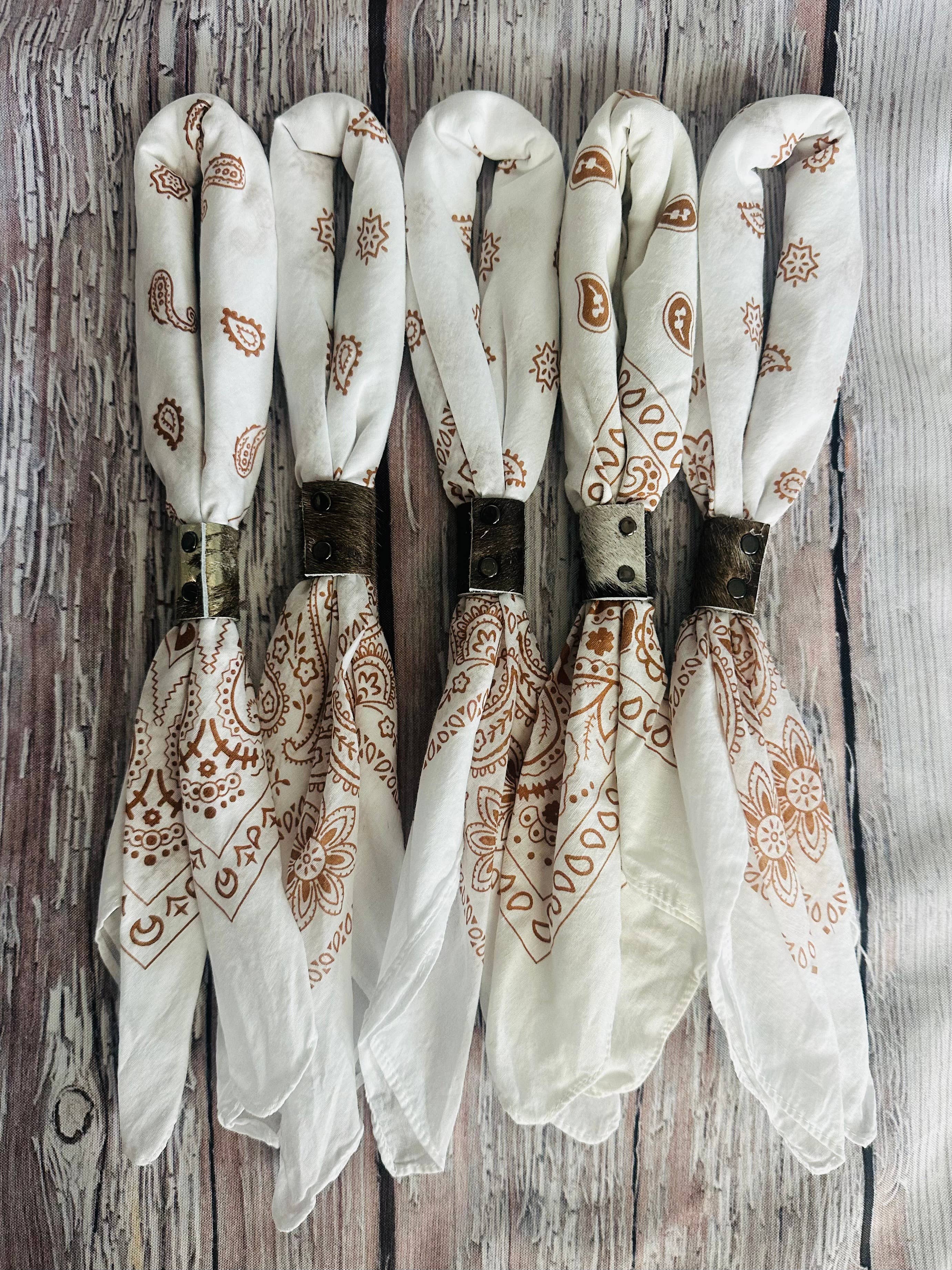 Hand Dyed Bandana Scarf with Slide