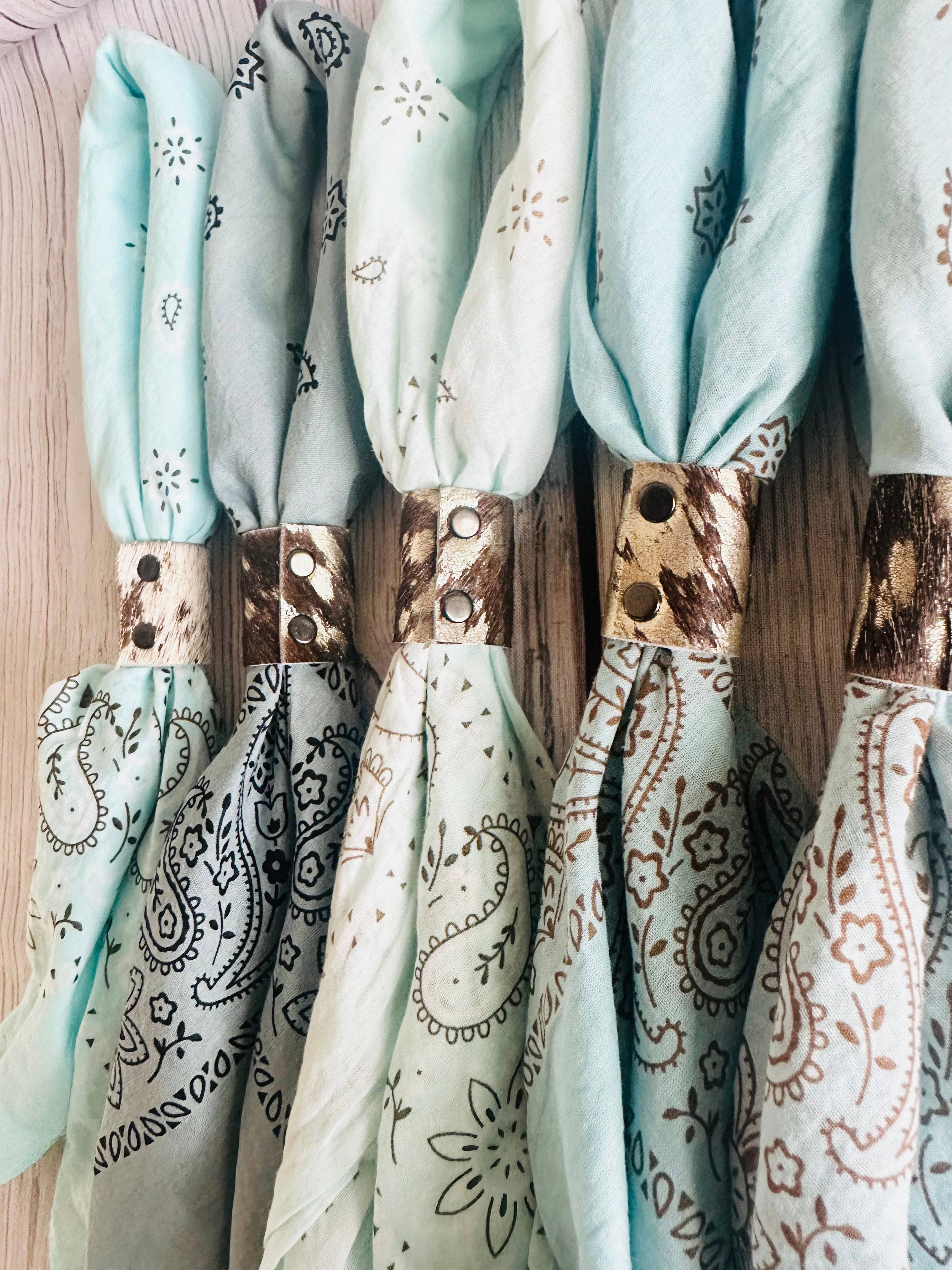 Hand Dyed Bandana Scarf with Slide