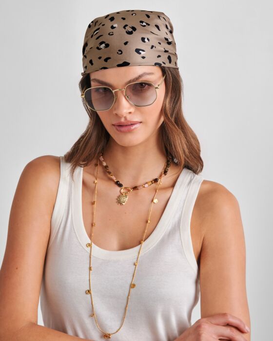 Katie Loxton Cali Round Square Sunglasses in Gold