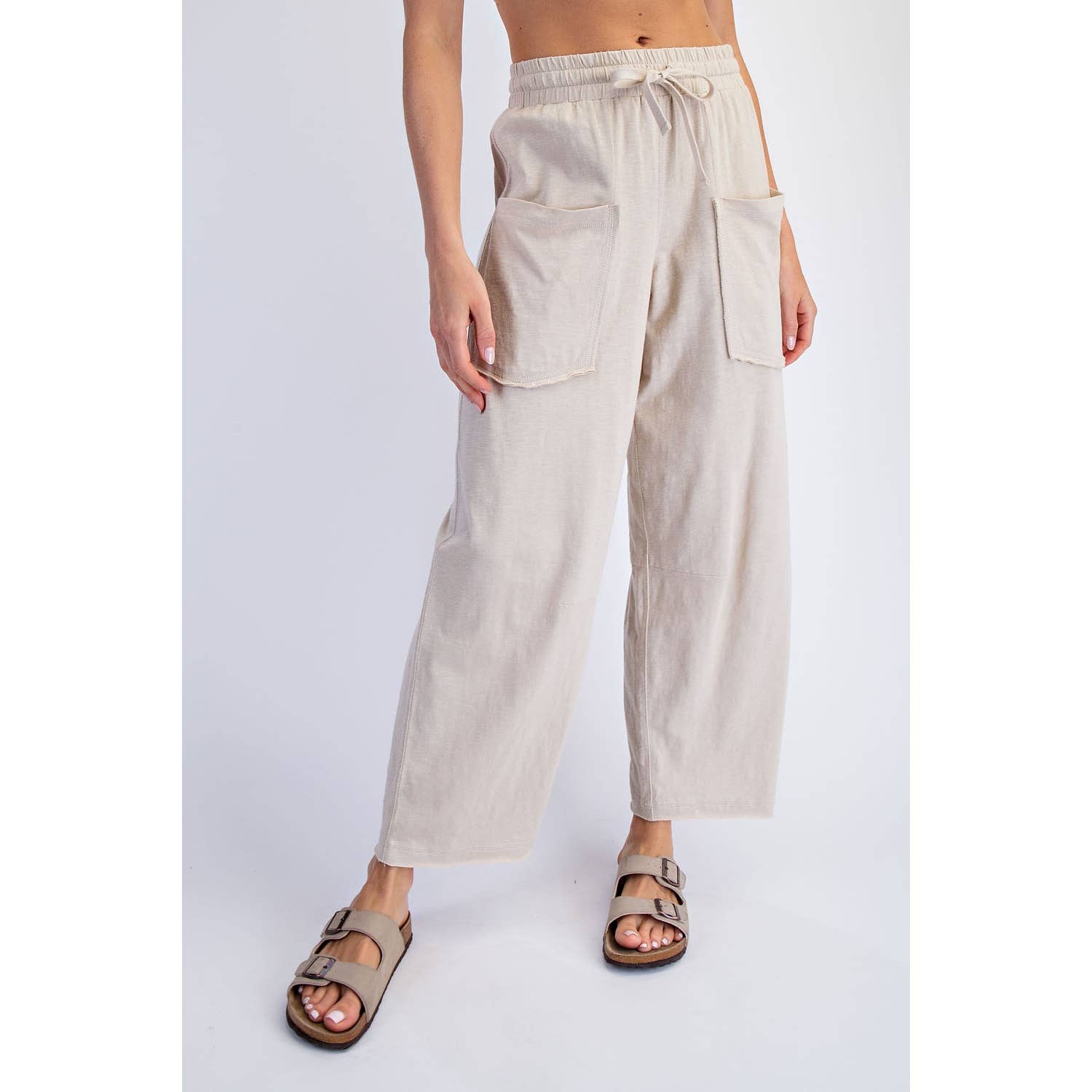 Rae Mode Cotton Slub Barrel Pant