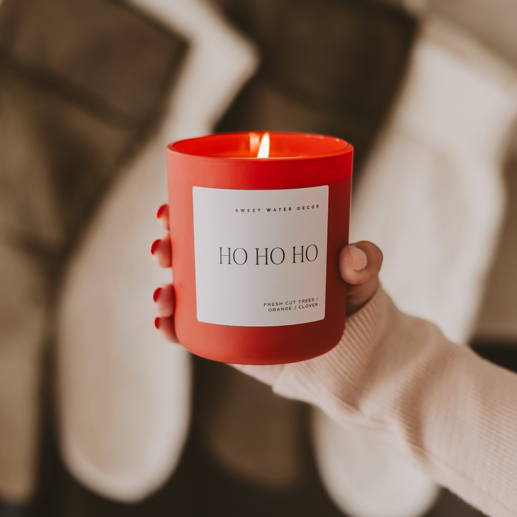 Sweet Water Decor - Ho Ho Ho 15 oz Soy Candle in Red Vessel