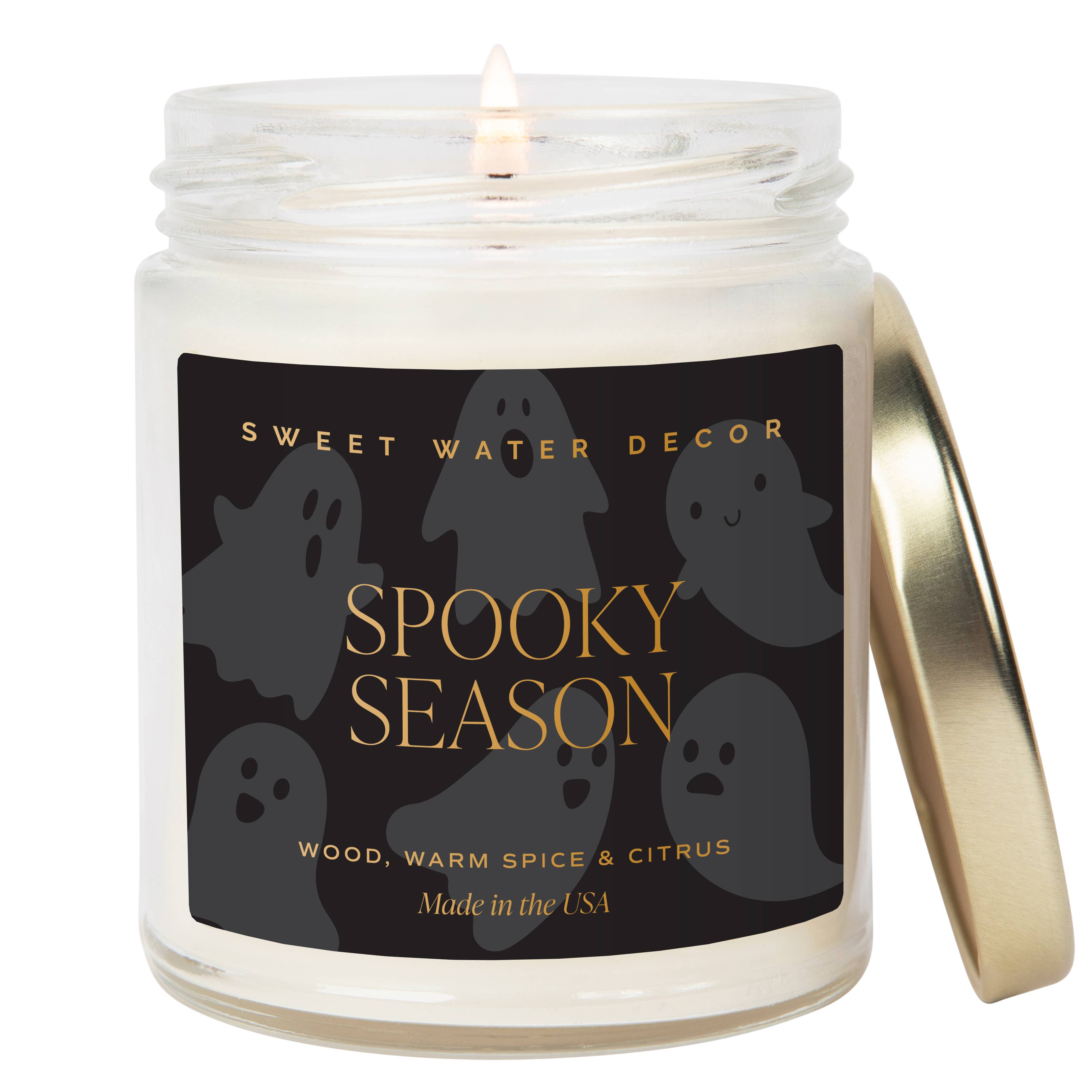 Sweet Water Decor Spooky Season 9 oz Soy Candle in glass jar with lid