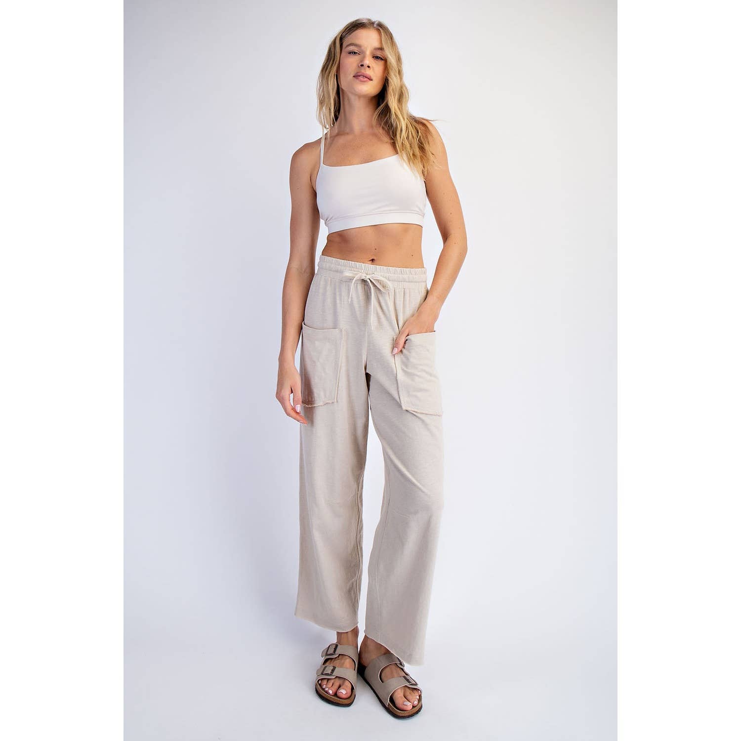 Rae Mode Cotton Slub Barrel Pant