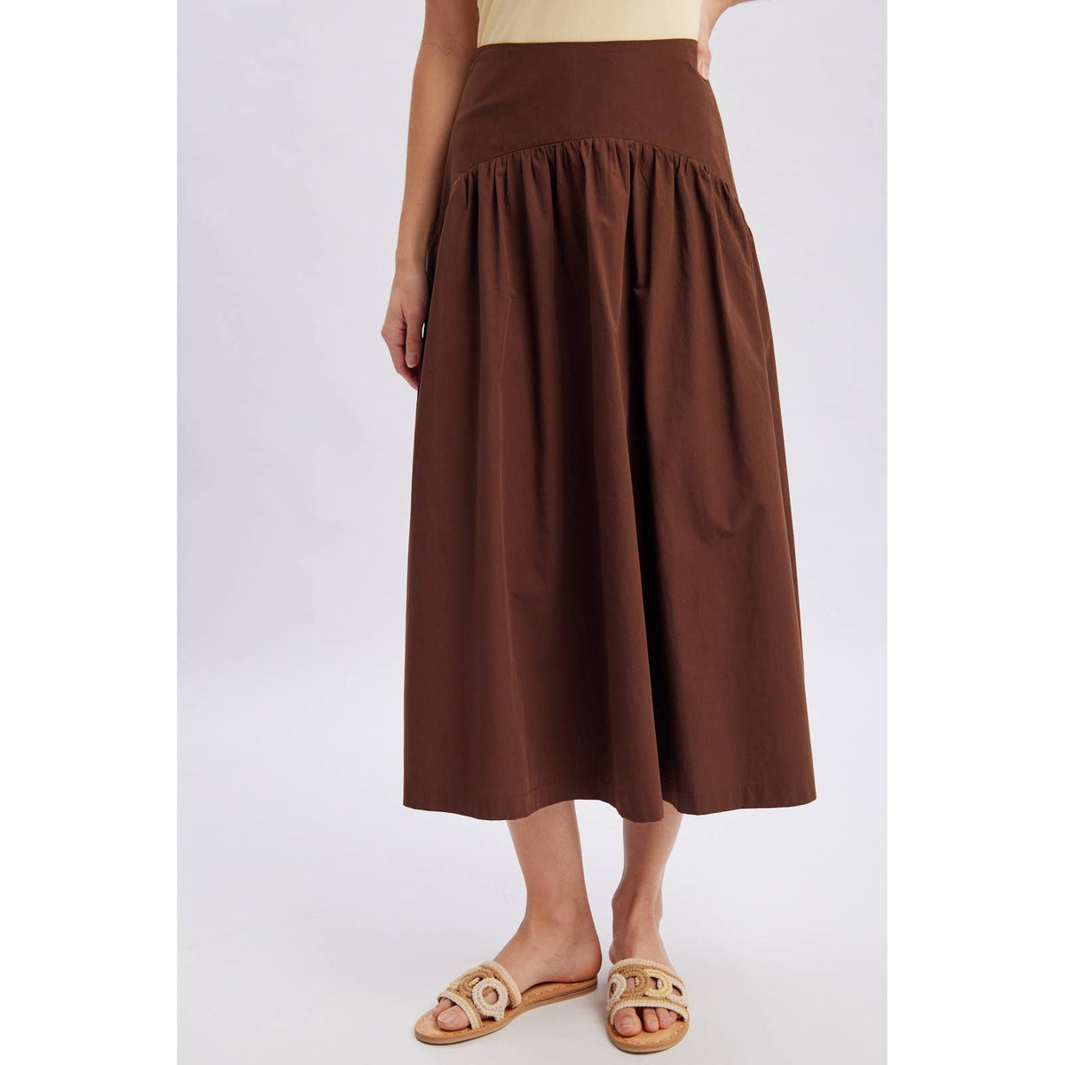 Wishlist Apparel - Cotton Drop Waist Midi Skirt