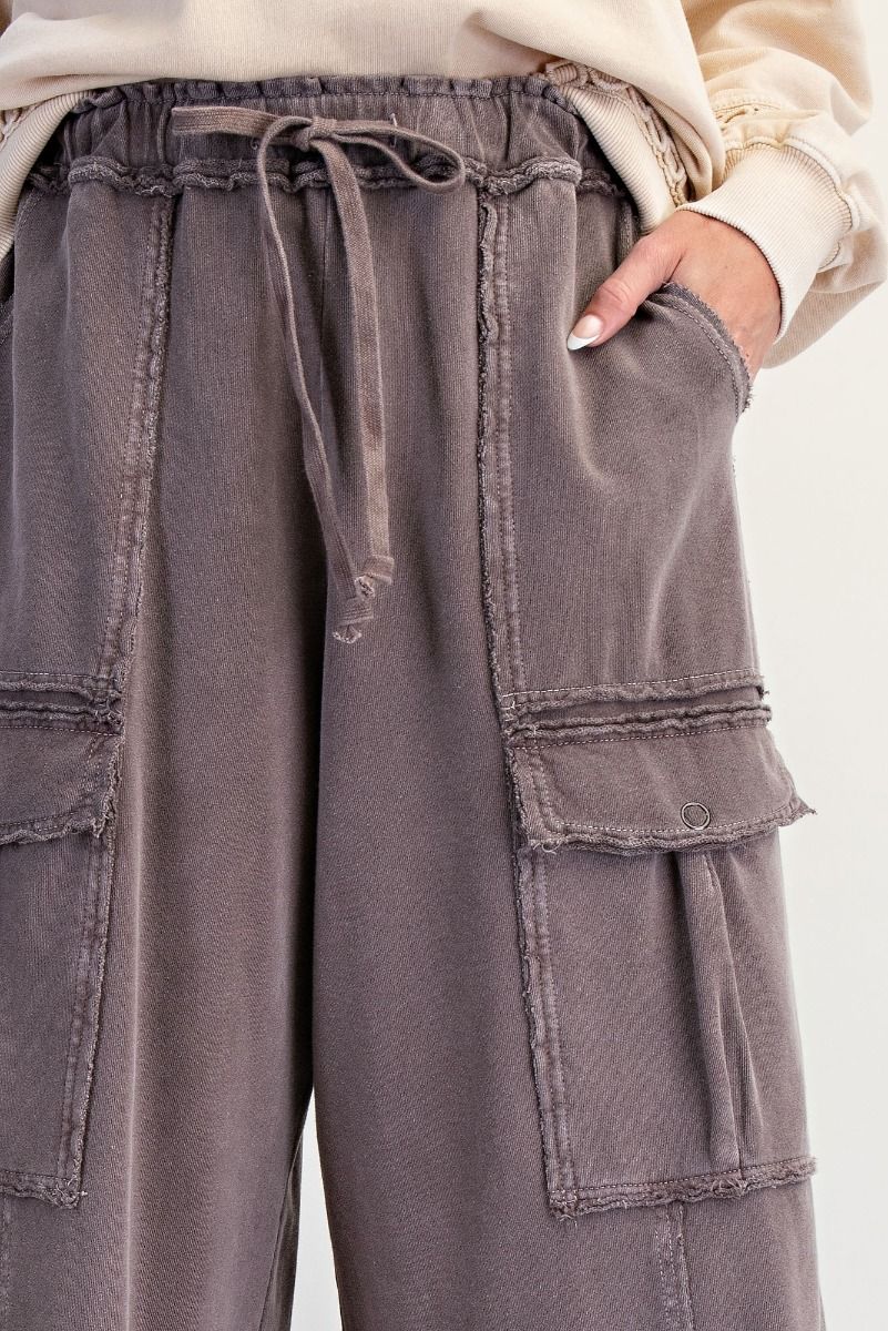 Easel Terry Knit Cargo Pants