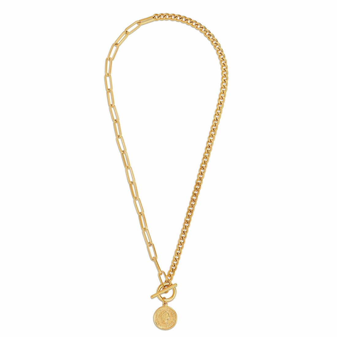 Ellie Vail Stacie Toggle Chain Coin Necklace