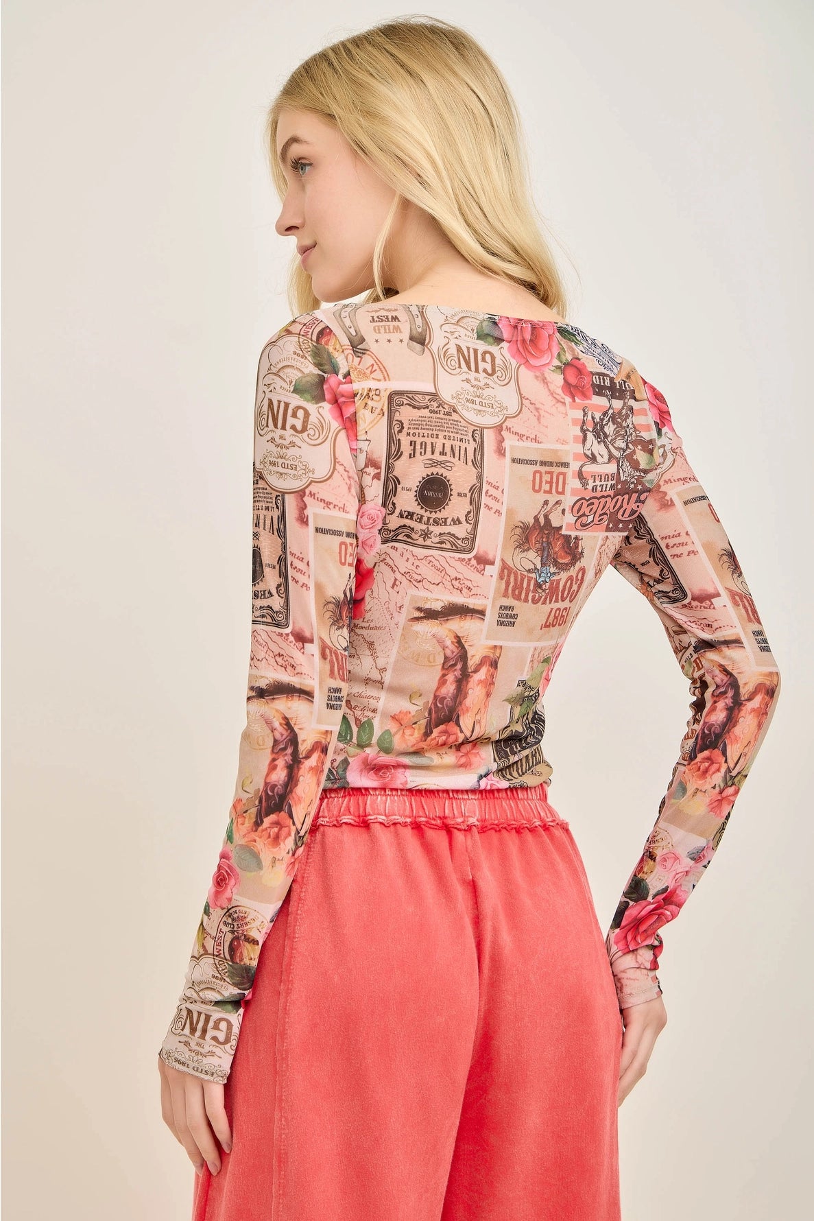 J.Her Western Mesh Top