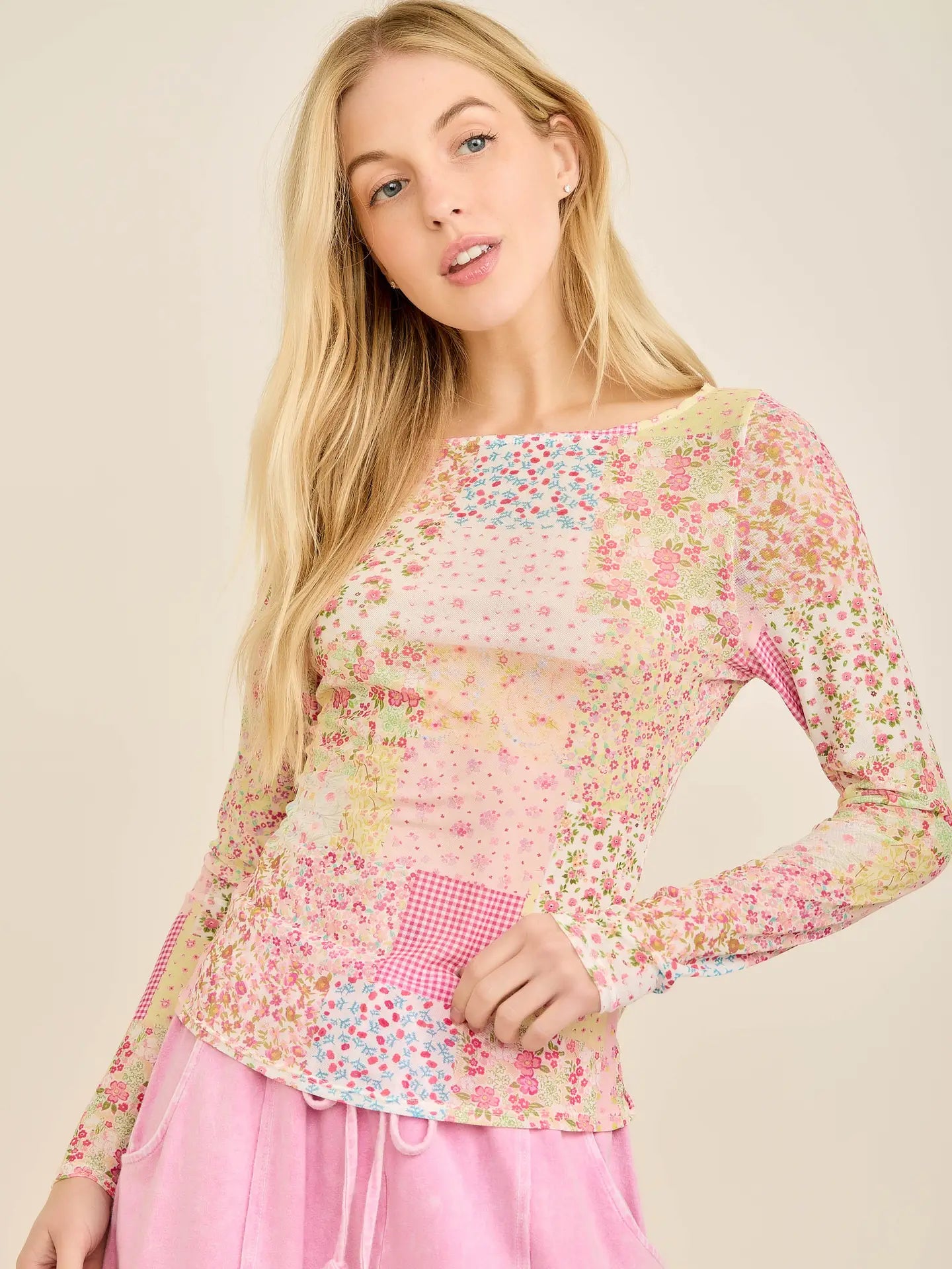 J.Her Spring Picnic Mesh Top