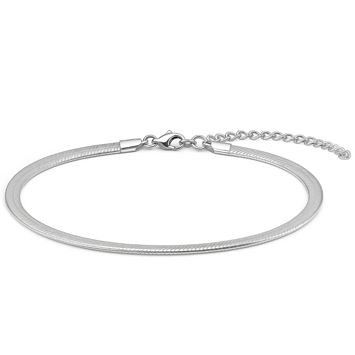 Silver bracelet on a white background