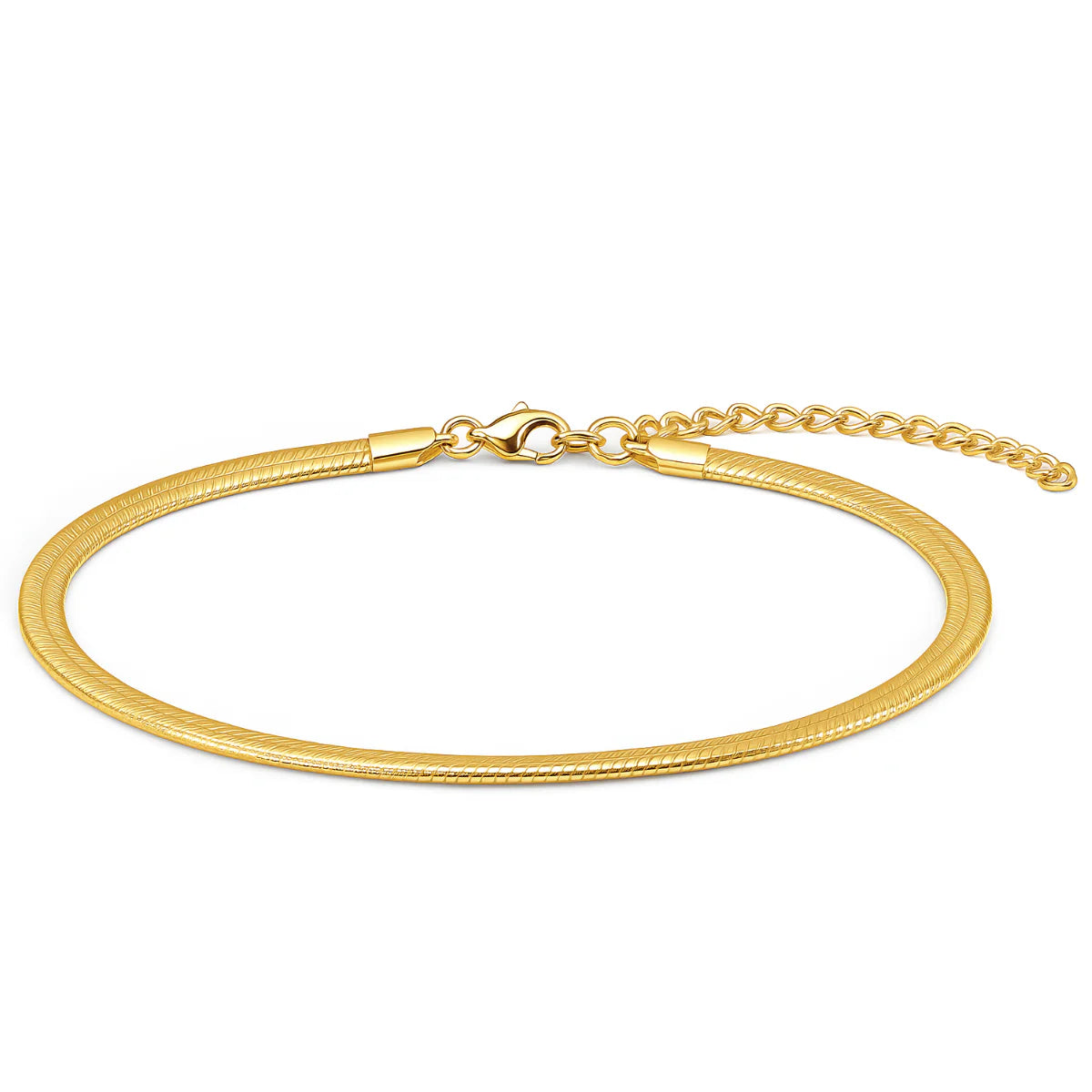 Gold bracelet on a white background
