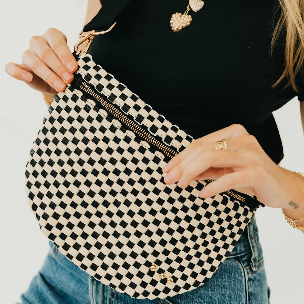 Pretty Simple Woven Checkered Westlyn Bum Bag